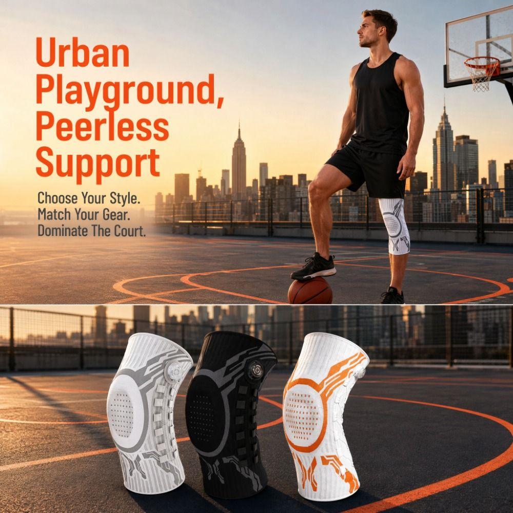 Elastische Sport-Kniebandage Dünne Kniebandage Unterstützung Unisex Knopf Kniepolster Laufen