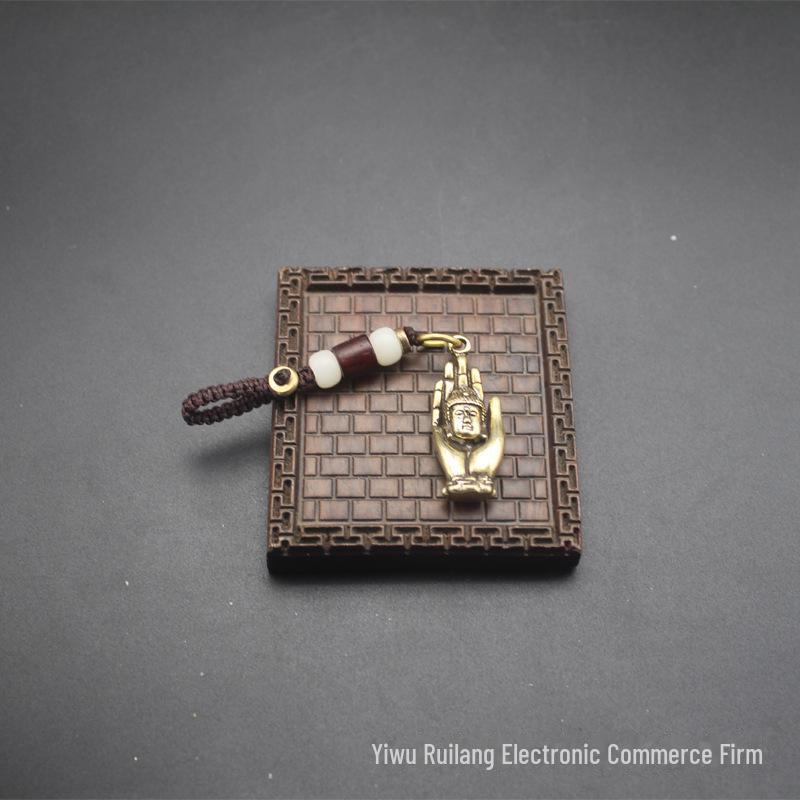 Brass Vintage Palm Buddha Pendant