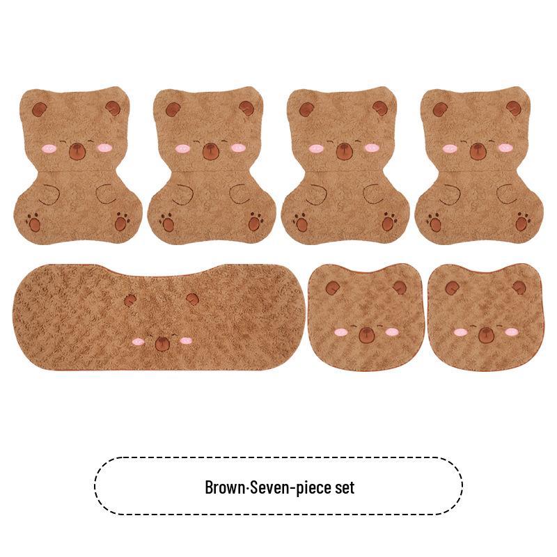 Cartoon Cute Capybara Winter Plush Car Seat Cushion for Cadillac CT5, Aoge XT4, XT5