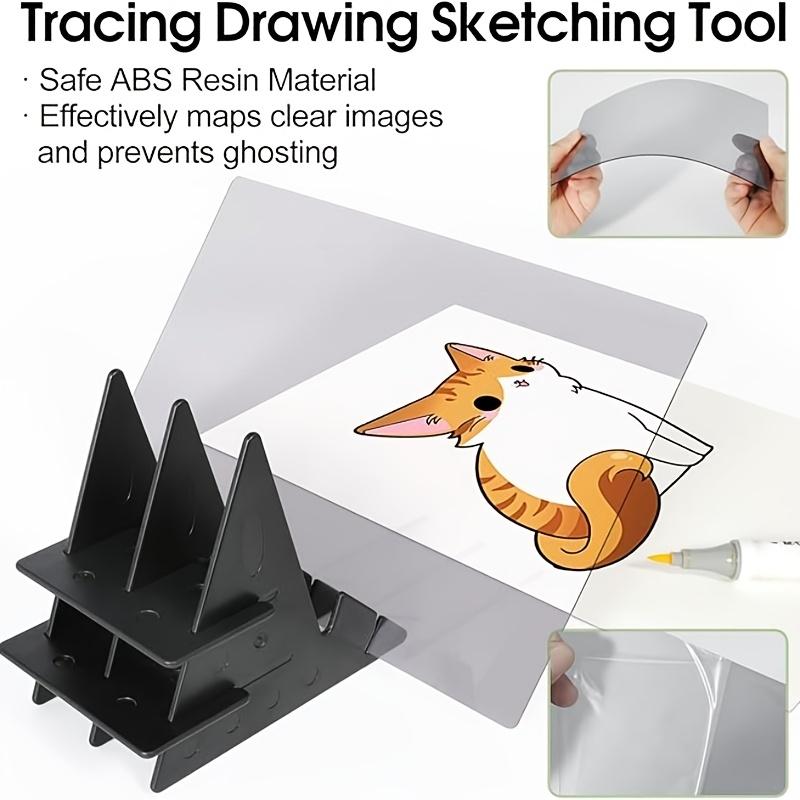 1pc Portable Optical Drawing Tablet Plastic Image Tracking Board with Adjustable Stand for Beginner Sketchers Art Easel