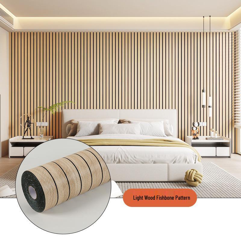 3D Lattice Wood Veneer Self-Adhesive Wall Panel Decor Sticker