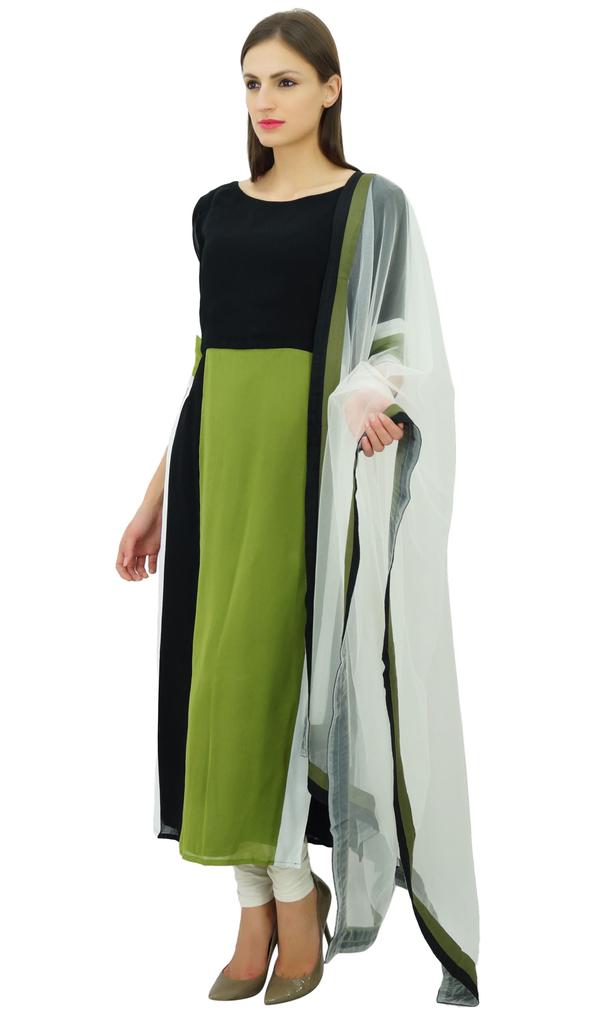 Atasi Straight Long Kurta With Dupatta Salwar Kameez Indian Ethnic Kurti