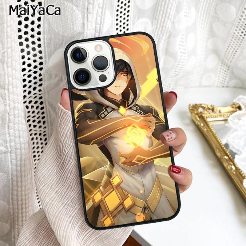 Zhongli Genshin Impact Coque de téléphone pour iPhone 17 Air 16 16e 15 plus 11 12 13 14 pro max coque