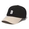 Non-Logo Curve Cap - Black/Beige