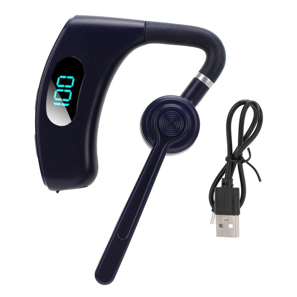 Wireless Bluetooth Earpiece with Microphone Noise Reduction 300mAh Battery for Business Driving Blue
