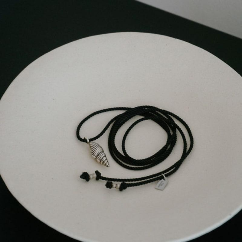 Oat Archive Silver Sora Necklace, Black