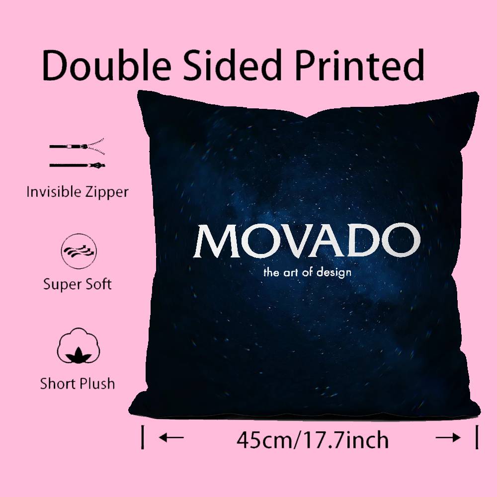 Brand M-movado-S Pillow Case Comfort Sofa Bed Silky elegant Invisible zipper Custom Decorative cushion cover