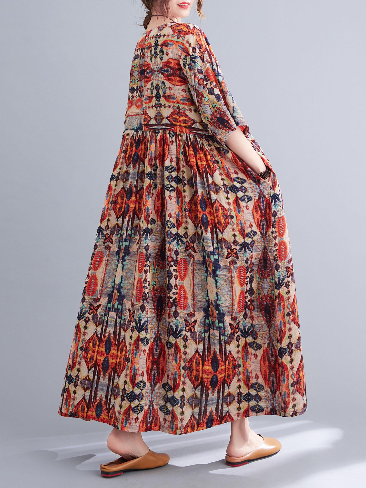 

Женское свободное платье с карманами в винтажном стиле с коротким рукавом и повседневным праздничным пляжным платьем