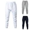 Men Jogger Solid Color Drawstring Plush Thick Warm Pants Sweatpants Trousers