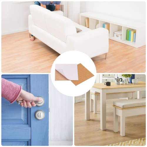 uxcell 80-Piece Self-Adhesive Cork Coasters, 9.5x9.5x0.5cm, Cork Cushions, Cork Tiles, Cork Backing Sheets, Mini Wall Cork Boards for Coasters and DIY