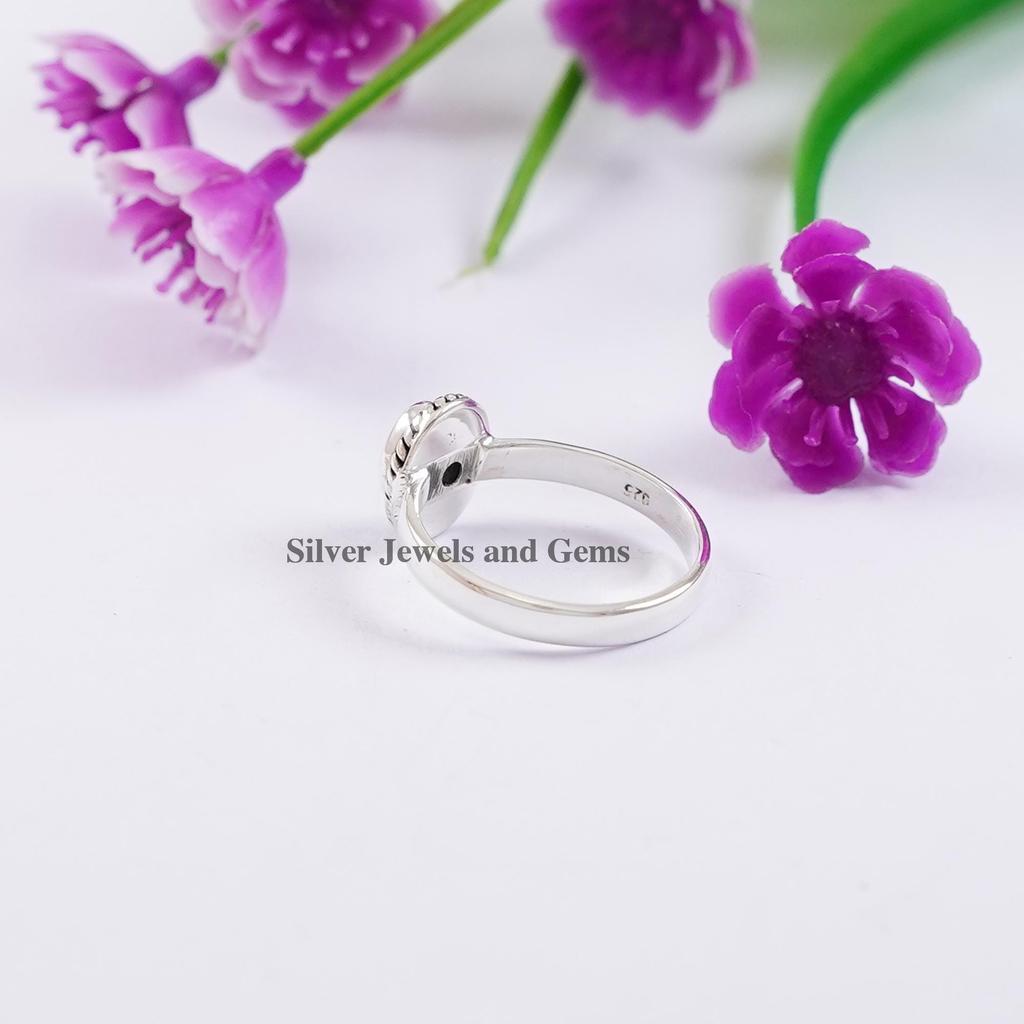 Natural Blue Topaz Ring, Handmade Dainty Ring, Oval Gemstone Ring, 925 Sterling Silver Ring, Birthday Ring, December Birthstone
