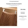 2025 Plus Size Korean Polka Dot High-Waist Casual A-line Long Skirt