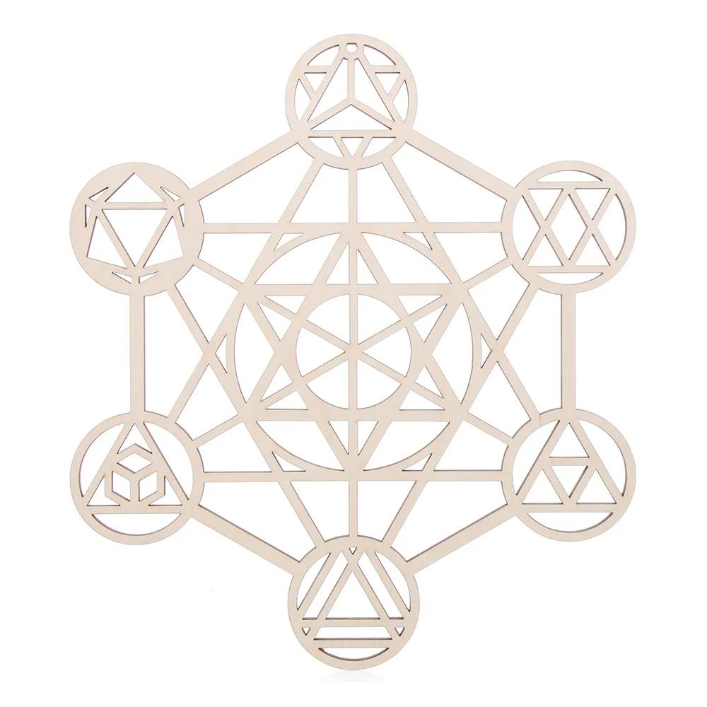 Flower Of Life Energy Mat Slice Wood Base Wooden Wall Sign Laser Cut Handmade Coasters Making Sacred Geometry Ornament Decor
