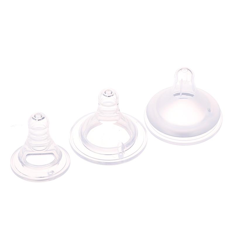 2Pcs Baby Silicone Wide Neck Soft Teats Nipple Circle Hole S/M/L Size Cross Hole Baby Bottles Natural Flow Nipples
