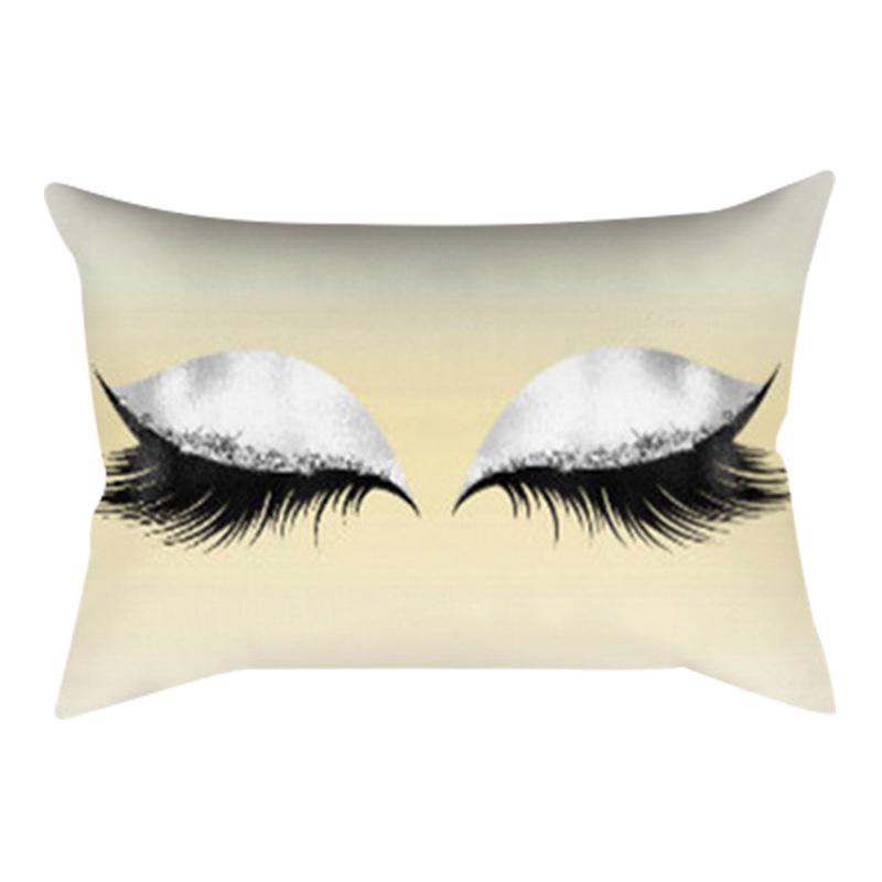Eyelash Pillow Case European and American Fashion Sleep Waist Pillow Case Living Room Sofa Cushion Pillow Core