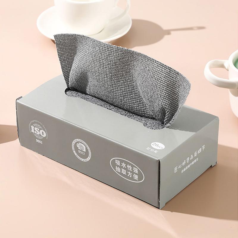 Towel Cloth 20 Pcs/Box Microfiber Towel Oil Resistant Towel Cloth Wet And Dry Dual-Purpose Towel Cloth Kitchen Cleaning Cloth