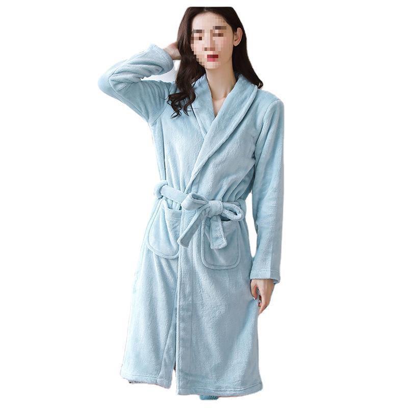 G5Z Couple's Flannel Robe: Thick Coral Fleece Bathrobes for Men & Women