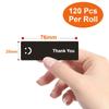 120Pcs/roll Smiling Face Black and White Thank You Rectangular Seal Sticker Gift Sticker for Homemade Packaging Decoration Label