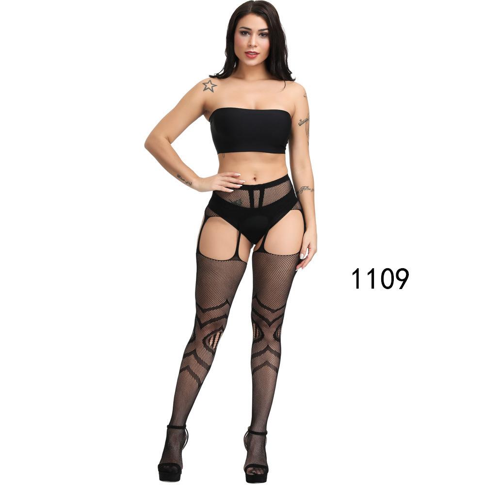 Direct sales new erotic underwear sexual fun stockings long anti-strip black seduction mesh stockings