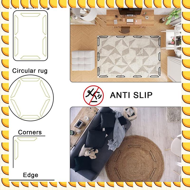 

BAAU 24 PCS Rug Grippers For Area Rugs,Non Slip Rug Grippers For Hardwood Floors,Anti Slip Carpet Pads For Tile/Wood Floor чёрный
