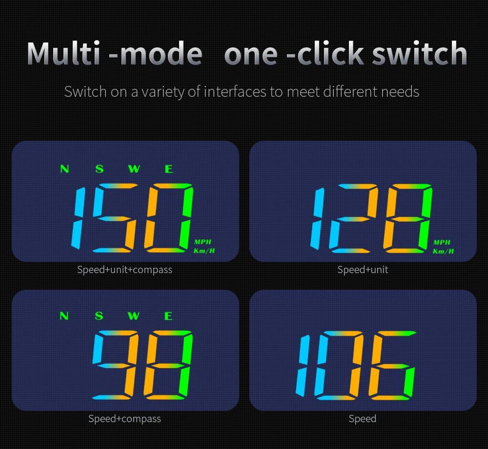 Car Head Up HD Display M2S GPS Speedometer Speed KMH MPH Digital Windshield Projector HUD For All Cars Auto Electronics Parts