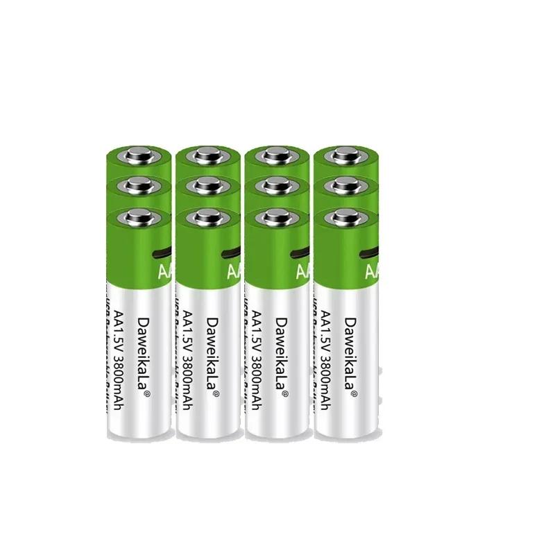 3800 mAh Rechargeable AA 1.5V Alkaline Battery - UN38.3/CE Certified, Environmentally Friendly, Up to 2000 Charge Cycles for Rem