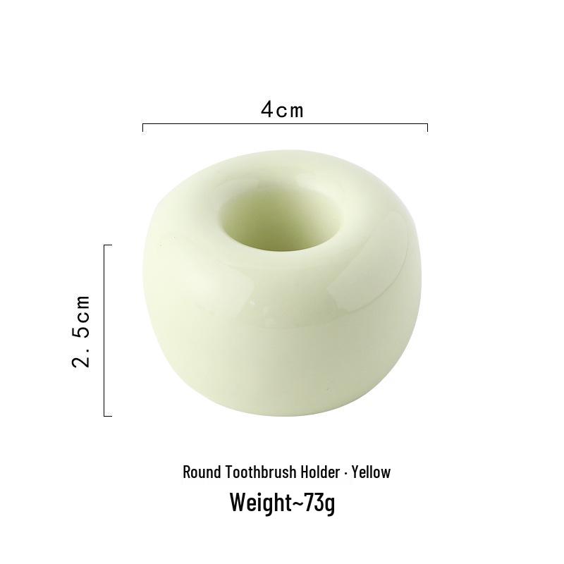 Ceramic Macaron Toothbrush Holder - Fashionable Dental Tool Stand for Couples