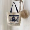 Women Canvas Handbags Shoulder Bag Ld Books Print Ladies Casual Tote Bag Female Handbag Shopping Bag Student School Bags