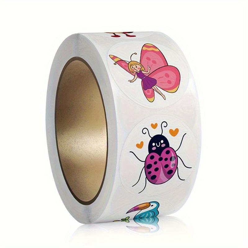 1000 Stück/2 Rollen Cartoon-Aufkleber Niedliche Tier-Belohnungsaufkleber Schreibwaren Dankeschön-Geschenkdekoration Wasserbecher Scrapbooking-Aufkleber