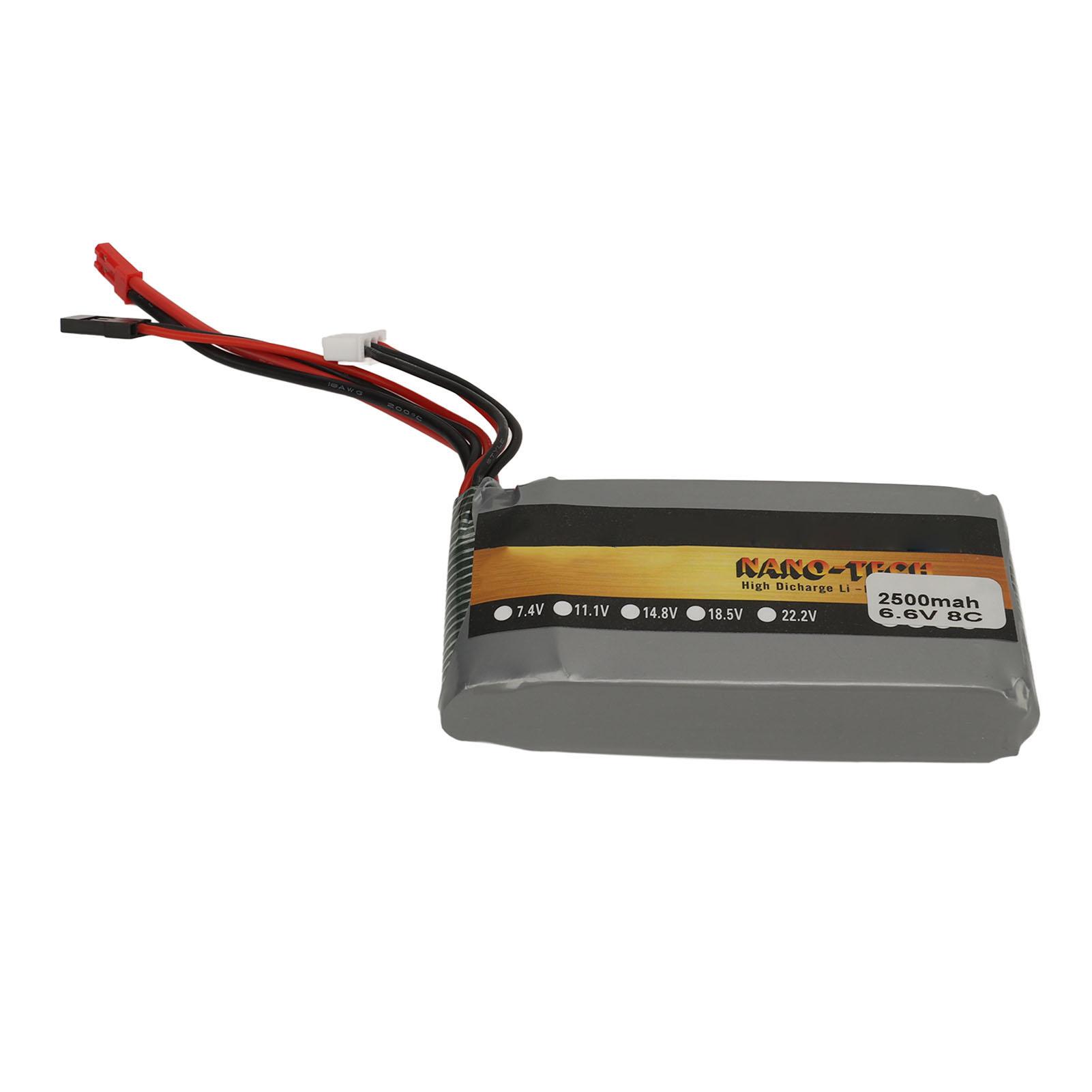 

LiPo Battery 6.6V 2500mAh 8C High Capacity Model Toy Lithium Polymer Ion Battery for Model Airplane