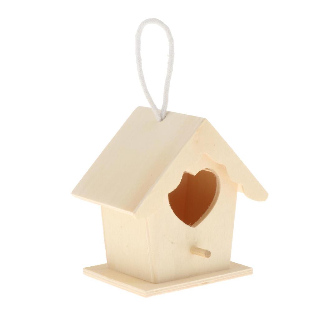 Creative Balcony Wooden Bird House Breeding Cage Box Feeding for Wren