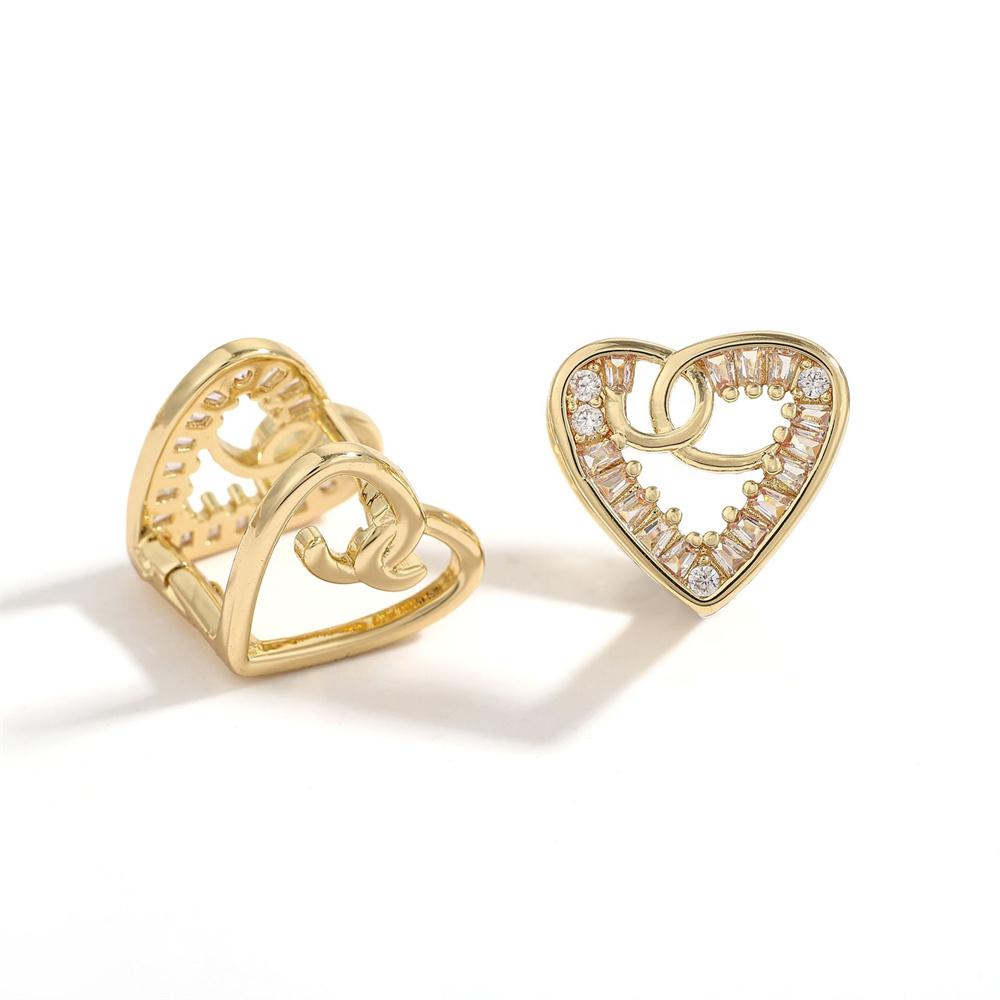 Heart Round Ball Flat Helix Piercing Earring golden Ear Studs Geometric Zircon Exquisite Trinket Studs Aretes