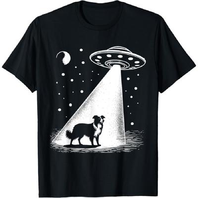 Border Collie Mamma Pappa Hund - Rolig Utomjording UFO T-shirt