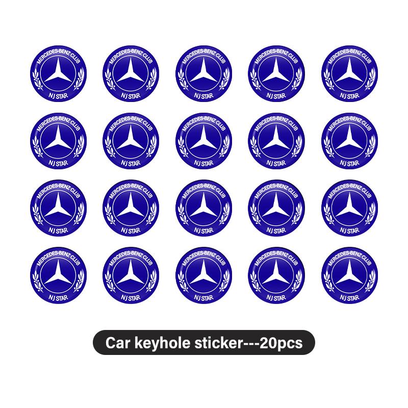 Car Key Sticker Logo 3D Metal Car Key Sticker Emblem For Mercedes Benz C180 C300 W124 W176 W177 C200 C260 GLC CLE CLA AMG MX5