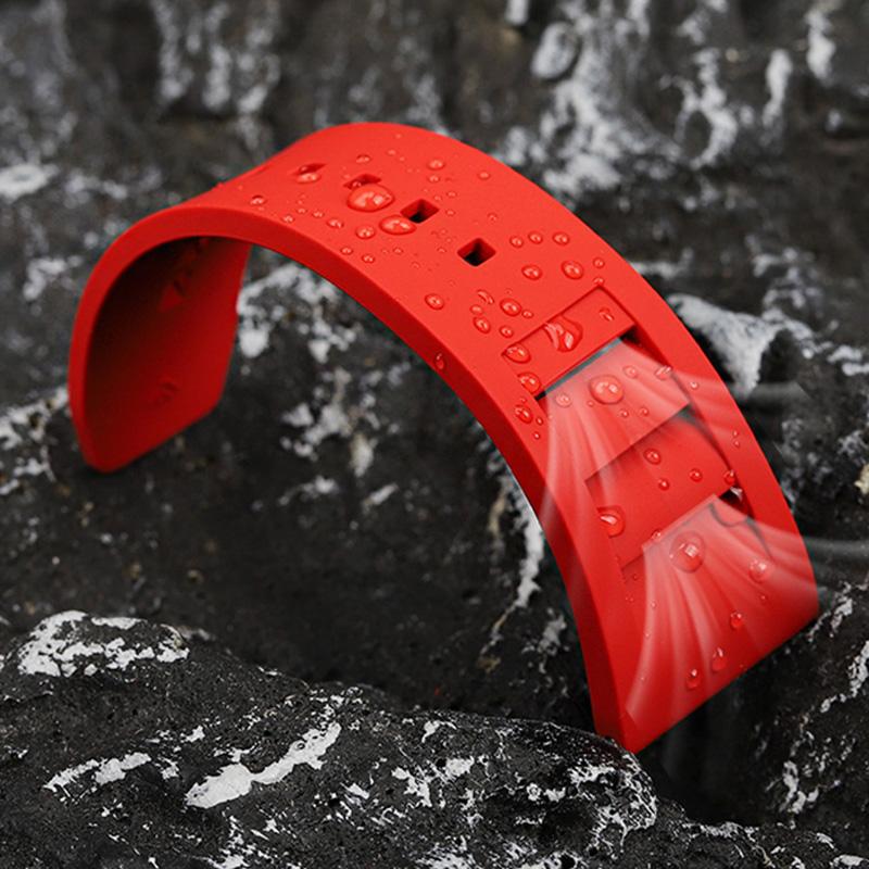 Rubber Wristband for GeYa Great Wall Wine Barrel Type Aerospace Joint G08253 G78135G Quick Release Rubber Watch Strap 26mm