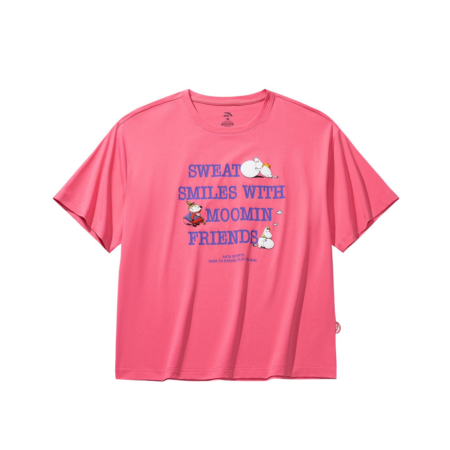 Anta Life Series Short Sleeve Knitted Top Summer T-Shirt Women tops Bright-Pink 962628111-1 XS