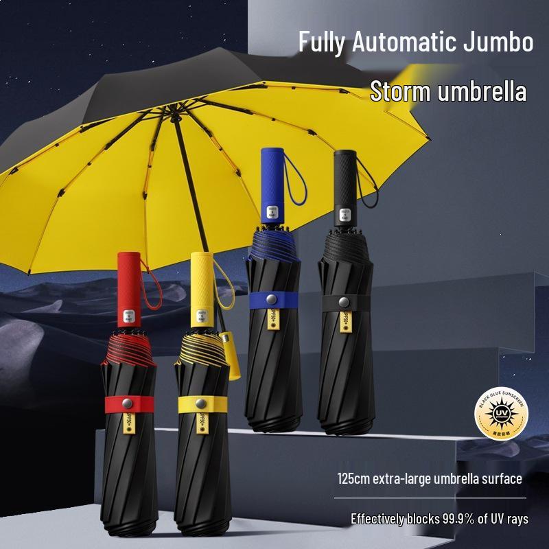 20-Rib Automatic Dual-Use Sun & Rain Protection Umbrella with UV Shield