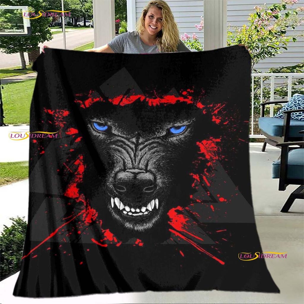 Die Wikinger, antike skandinavische nordische Runenäxte, 3D-weiche Überwurfdecke, leichte Flanelldecke, Picknickdecke