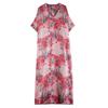 DIMANAF 2024 Plus Size Dress Women Summer V-Neck Sundress Bohemian Floral Print Loose Big Oversize Maxi Dress 9044
