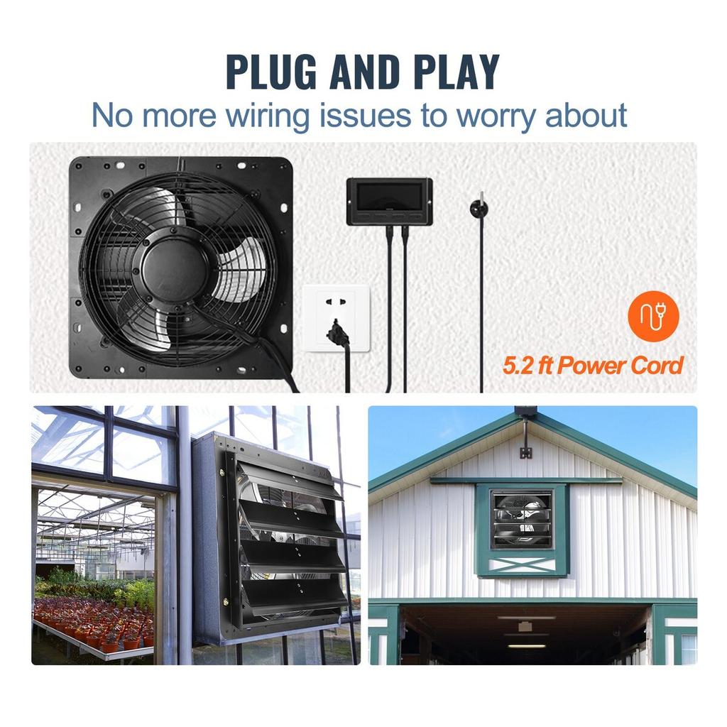 Shutter Exhaust Fan Shop Exhaust Fan 406 mm Remote Control Wall-mount EC