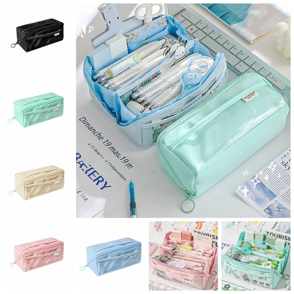 

Призматический 10-слойный пенал большой емкости 10-слойная канцелярская сумка для девочек кремовый