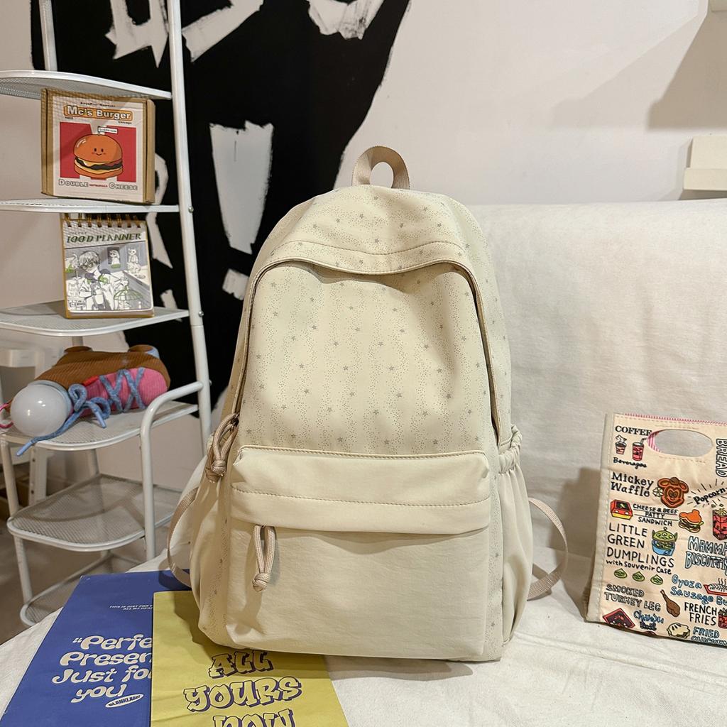 Schoolbag Casual Large Capacity Backpack Ins Style Fashion Girl Korean Version Solid Color Simple College Student Schoolbag Travel Backpack