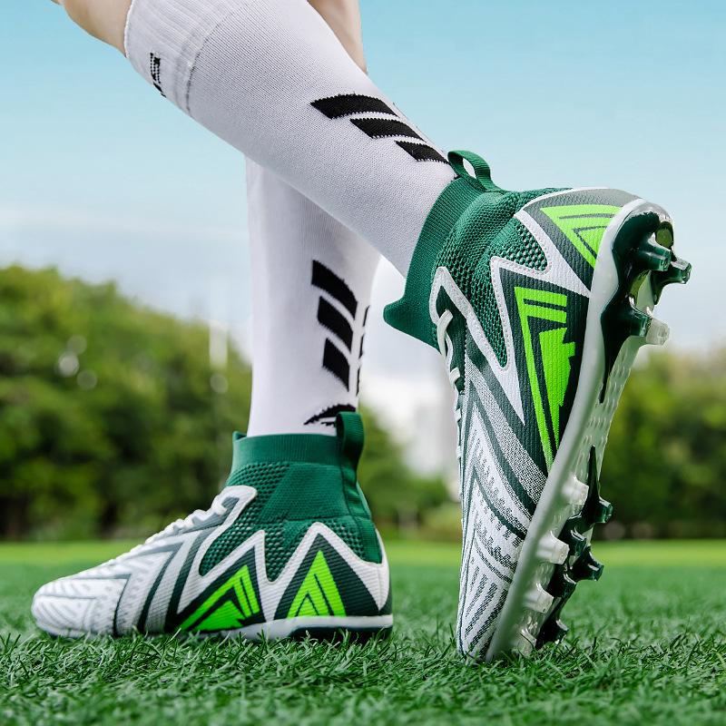 Herren Hochwertige Professionelle Trainingsfußballschuhe Rutschfeste Fußballschuhe Neues Design mit langen Stollen TPU Sommer Winter Frühling