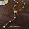 Sweet Internet celebrity pearl zircon flower necklace elegant long temperament sweater collarbone chain necklace