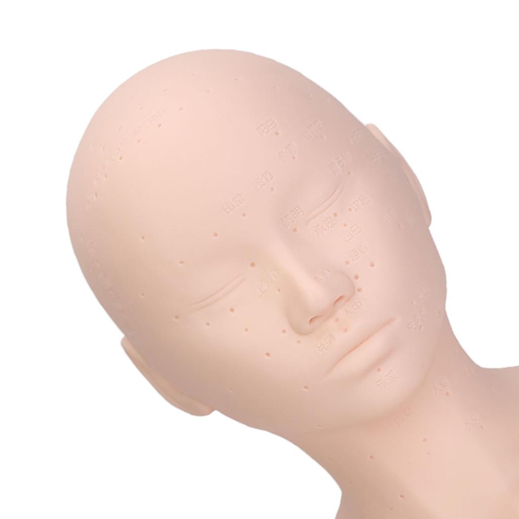 Övningsträningsdockhuvud Mångsidigt Mjukt Bekvämt Touch Dockhuvudmodell med Axel för Massage