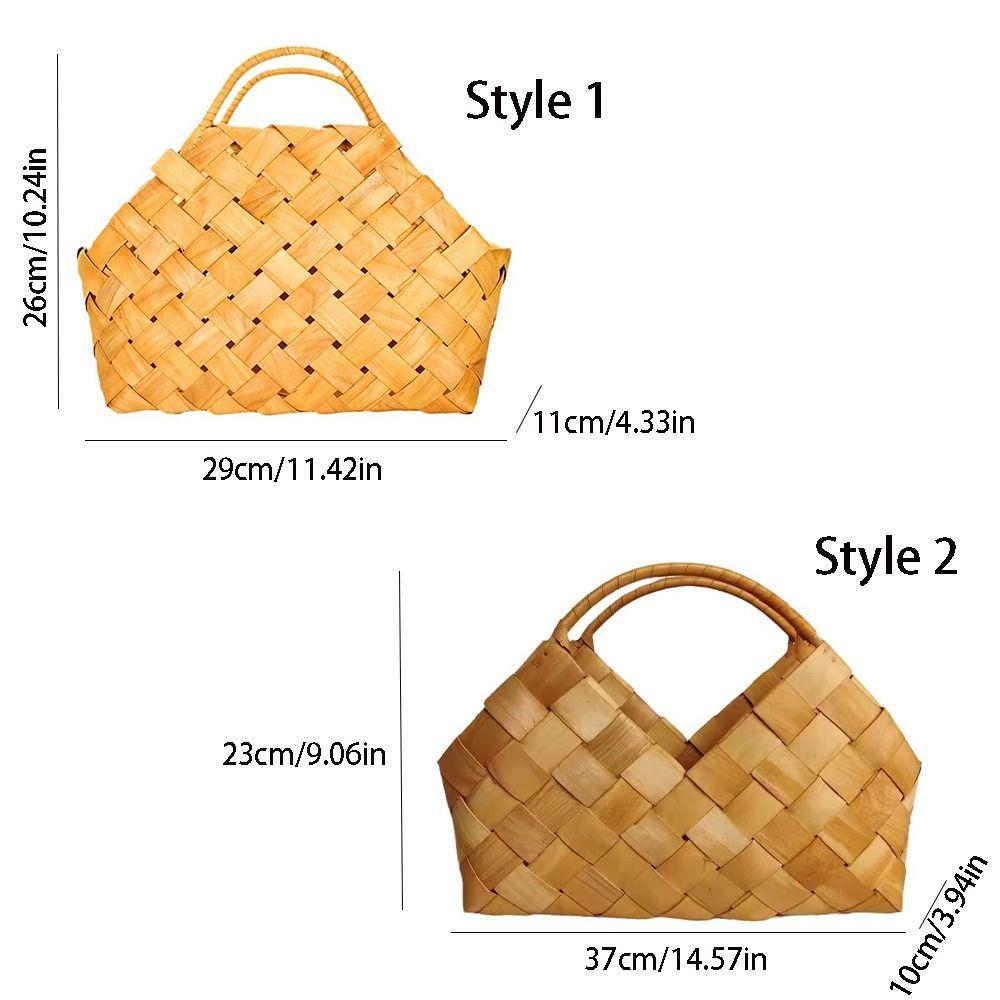 Natural Woven Bag Wooden Storage Box Multi-functional Hand-held Basket  Zongzi