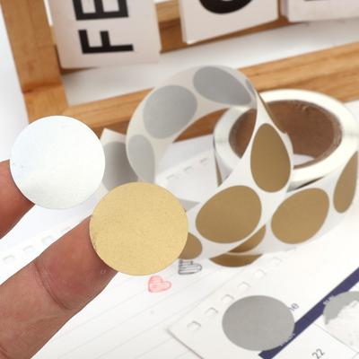 300/600 Stück Rubbelaufkleber, silberfarben, runde Form, Etiketten, Aufkleber, DIY, handgefertigt, für Spiele, Rubbelaufkleber, Etiketten, Schreibwaren
