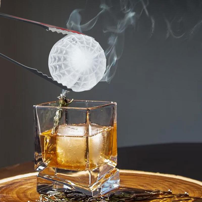 Large Silicone Spherical Ice Cube Mold with Funnel-3D Crystal Ice Maker,Whiskey,Bourbon,Brandy-Durable Whiskey AccessoriesCompatible with Roostertails