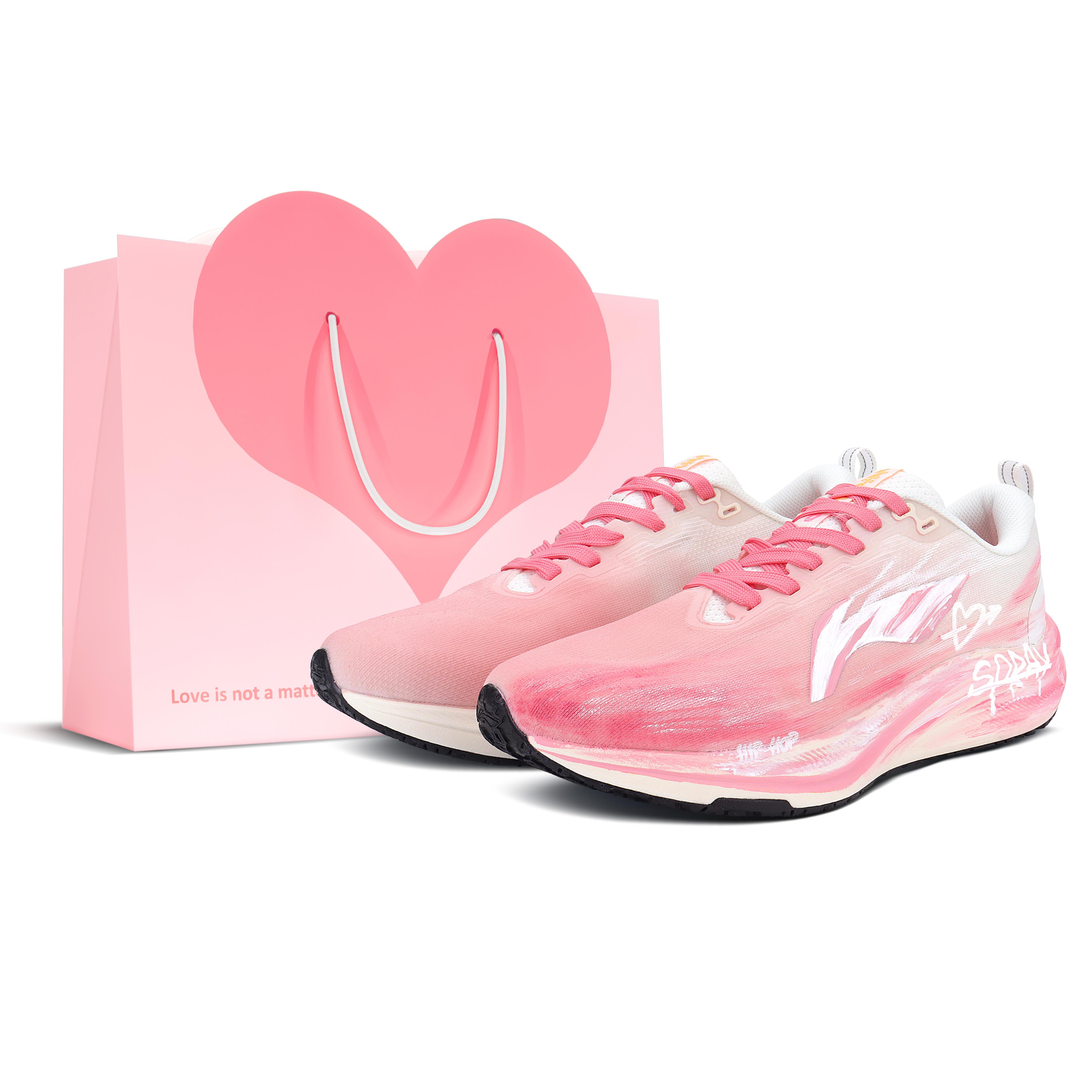 Li Ning Red Hare 8 Сетчатые, Текстильная амортизация, Нескользящие, Износостойкие, Беговые кроссовки, Мужские, Розовые, ARPV013-1(Команда1582-ЛД) 43