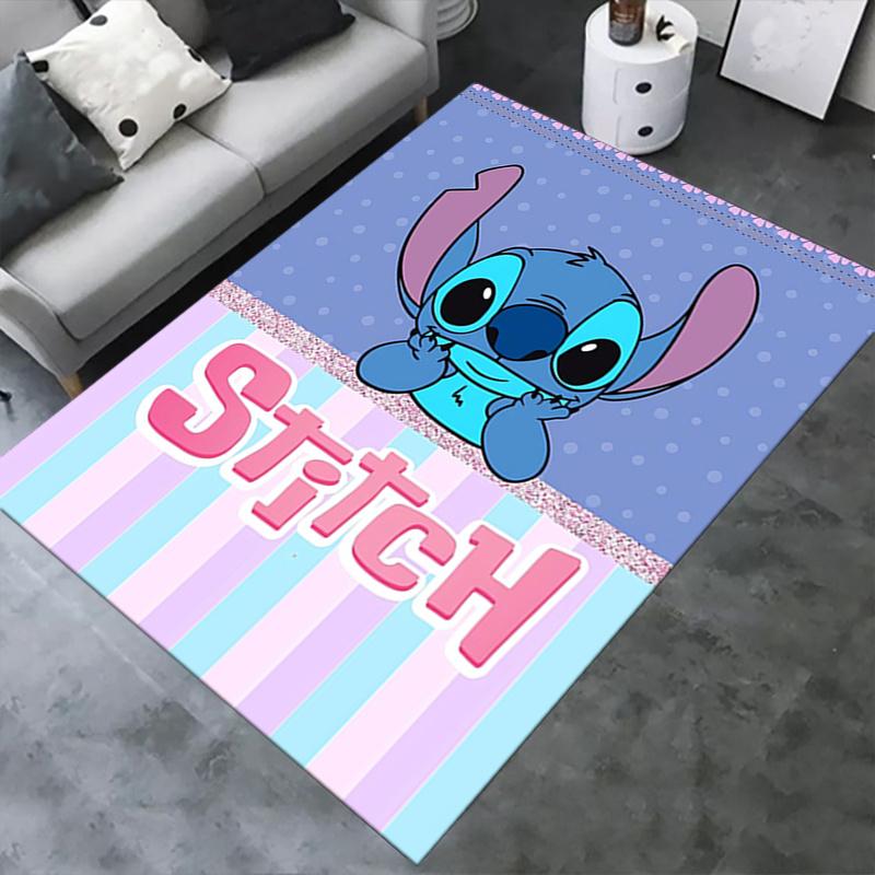 Office Rug Stitch, Cute theme 3D Printed Anti-Slip Rug-Machine Washable for Living Room